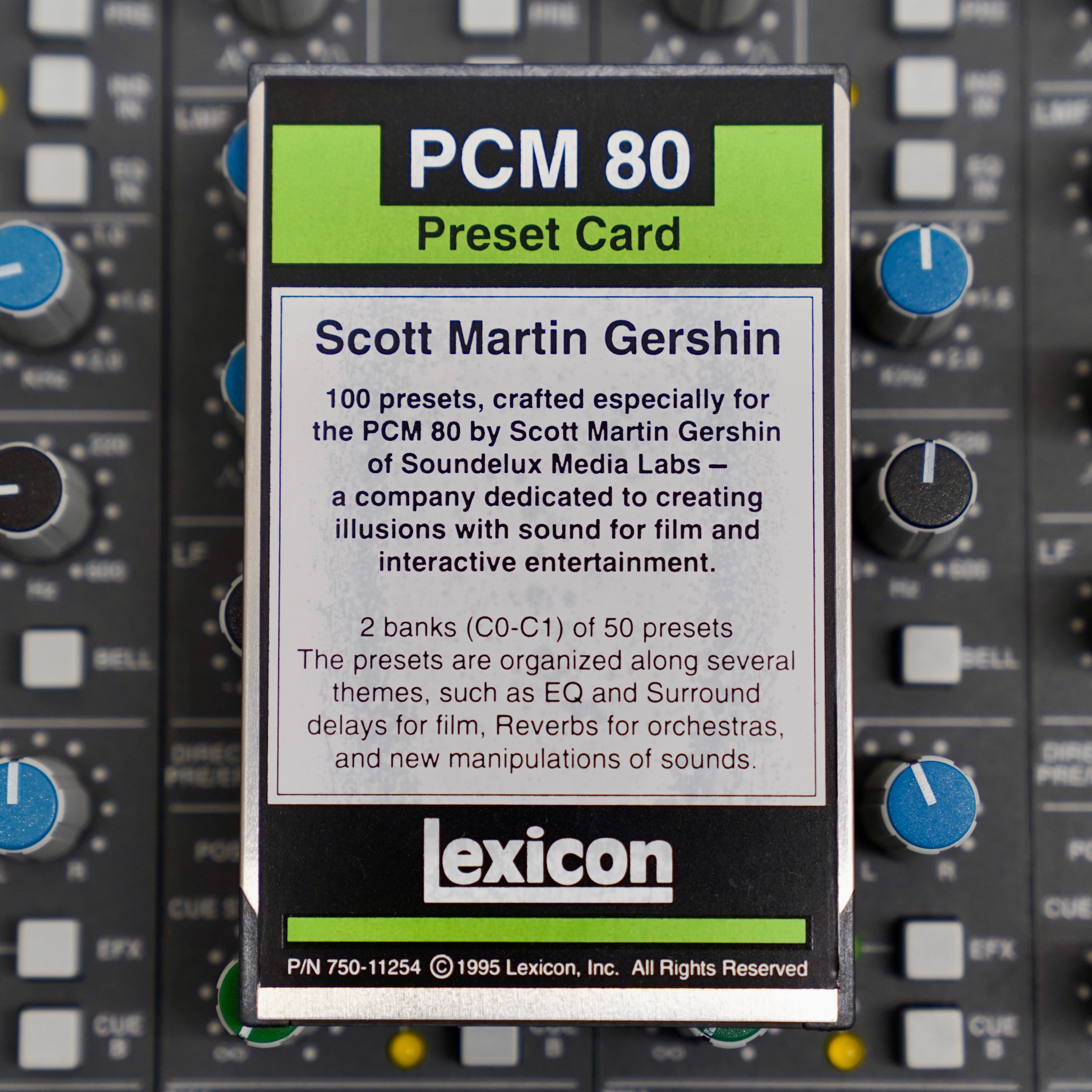 Lexicon PCM 80 Scott Martin Gershin Preset Card