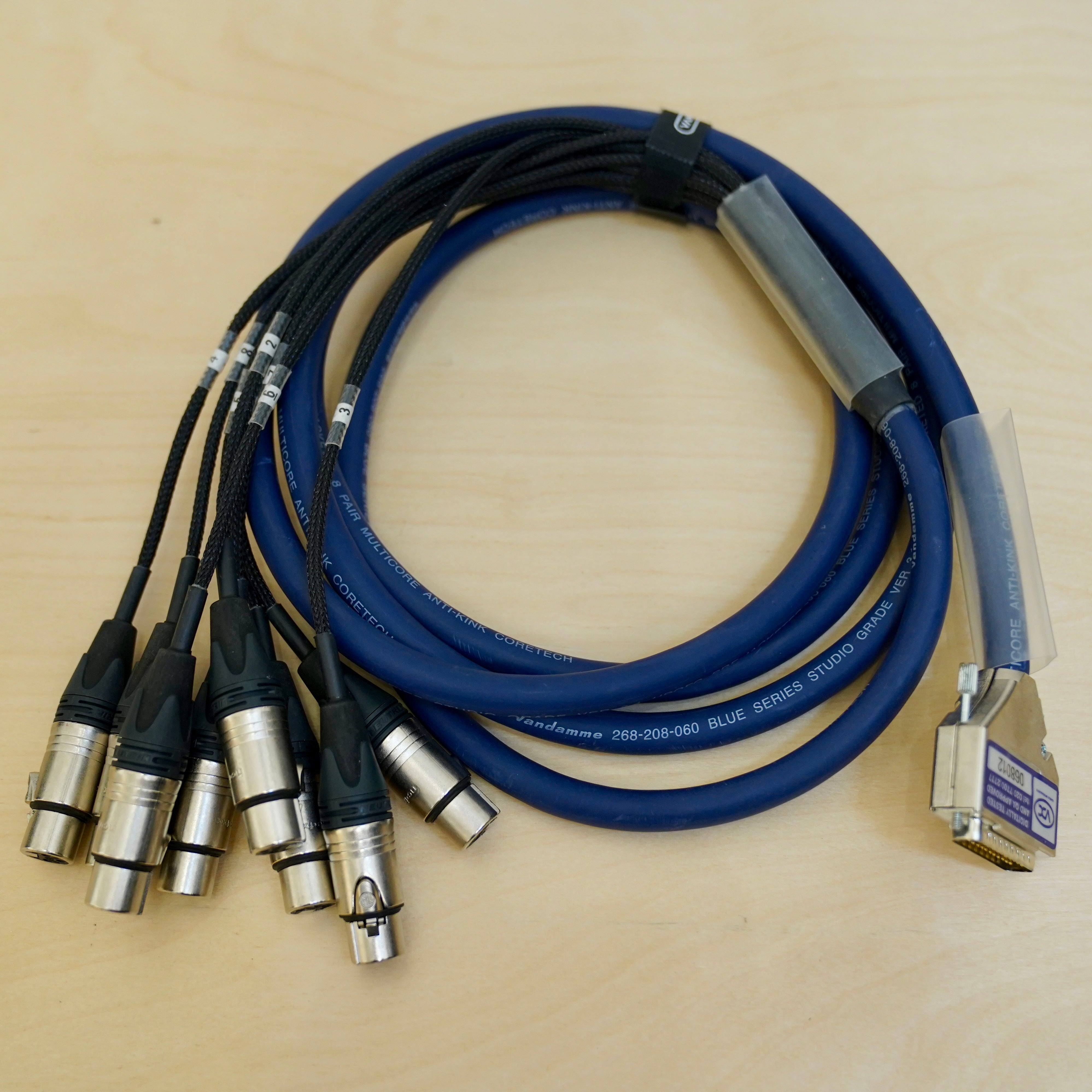 3M Van Damme DB25 to Neutrik Male XLR Cable
