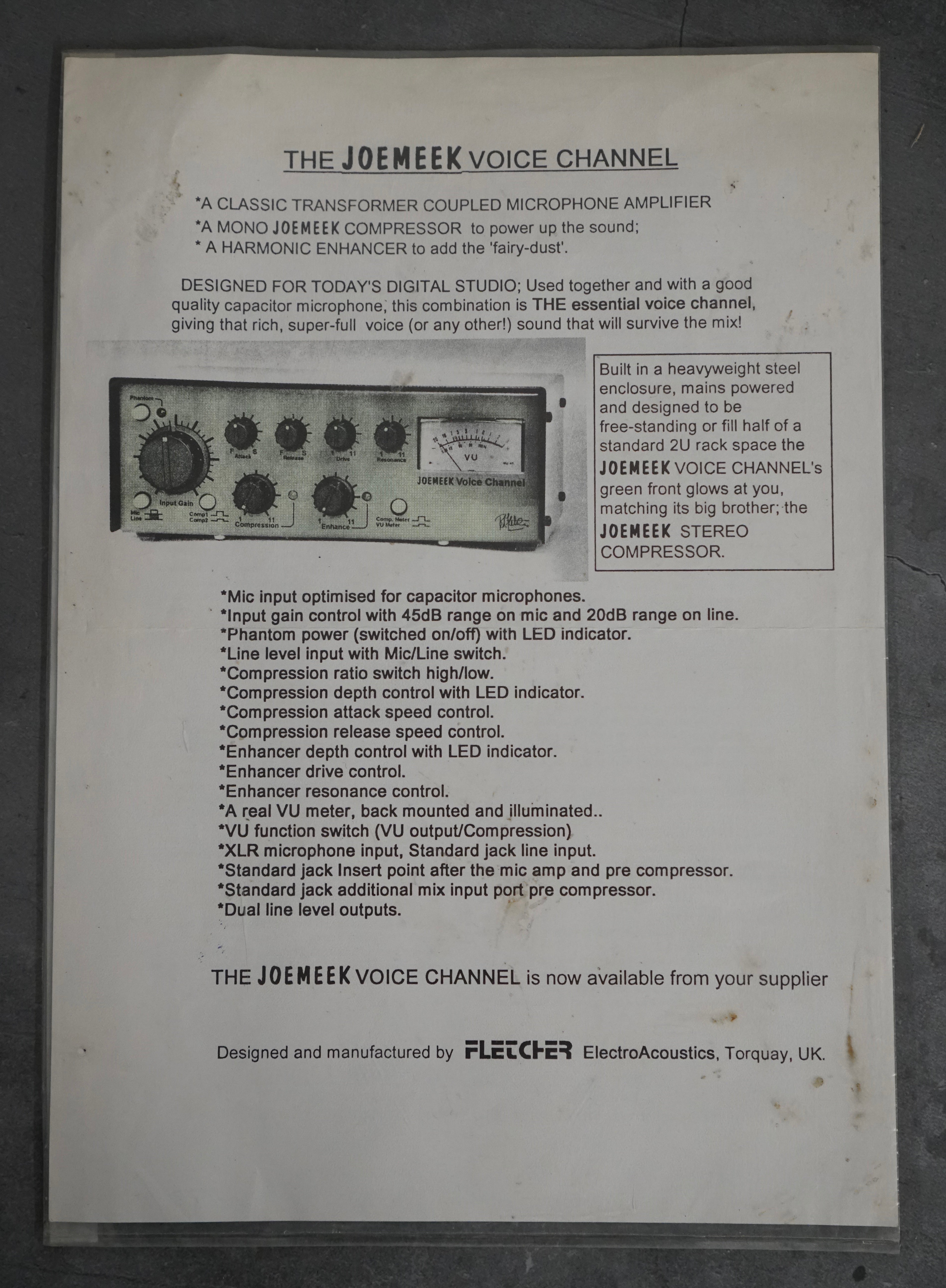 Joe Meek Voice Channel (The Brick)