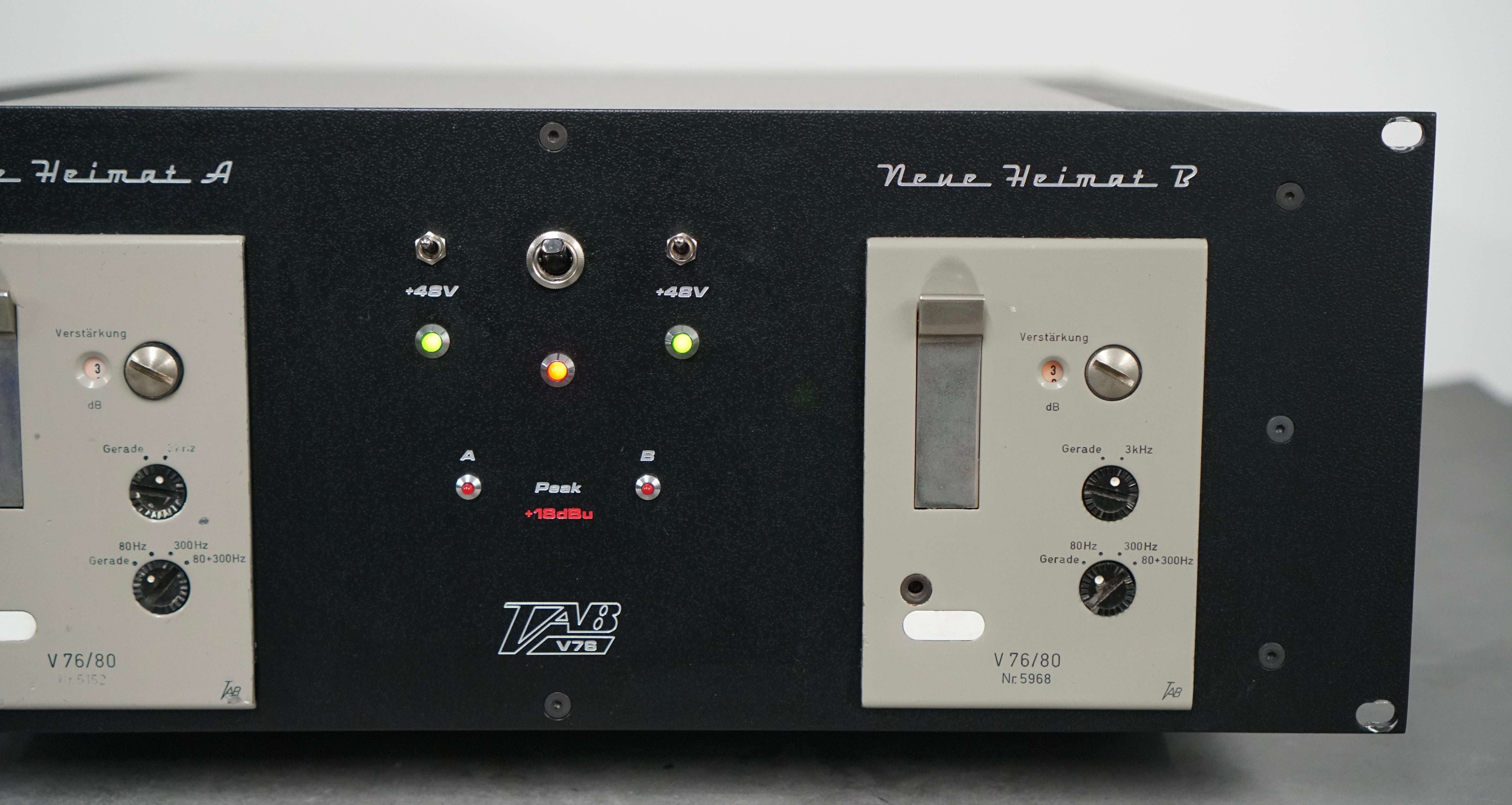 TAB Telefunken V76/80 Tube Preamp Racked Pair